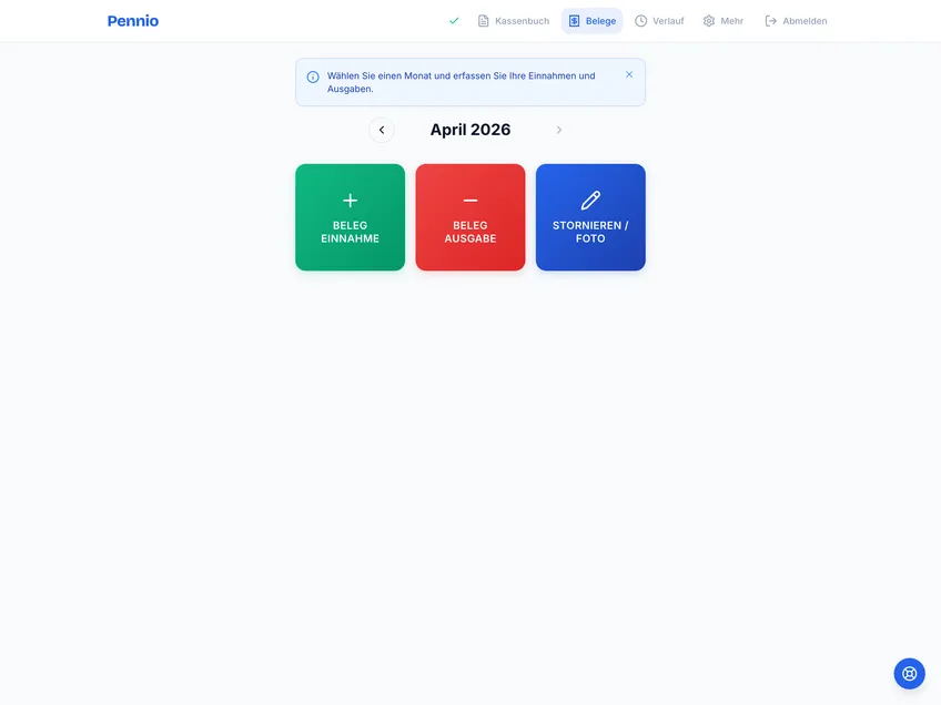 Pennio App mit live berechnetem Kassenstand als Grundlage für den Kassensturz