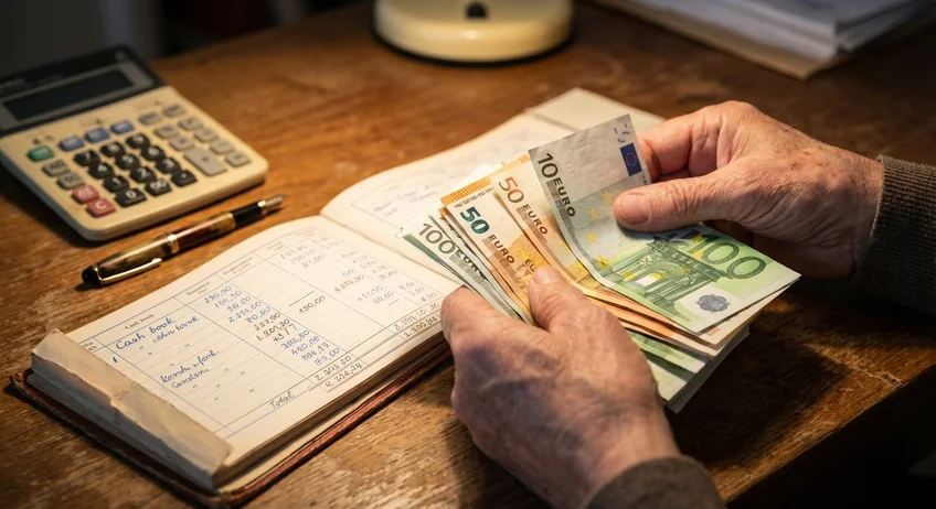 Soll-Ist-Vergleich am Kassenbuch: Kassenbuch-Saldo wird mit gezähltem Bargeldbestand abgeglichen